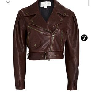 Marea Leather Moto Jacket Veronica Beard